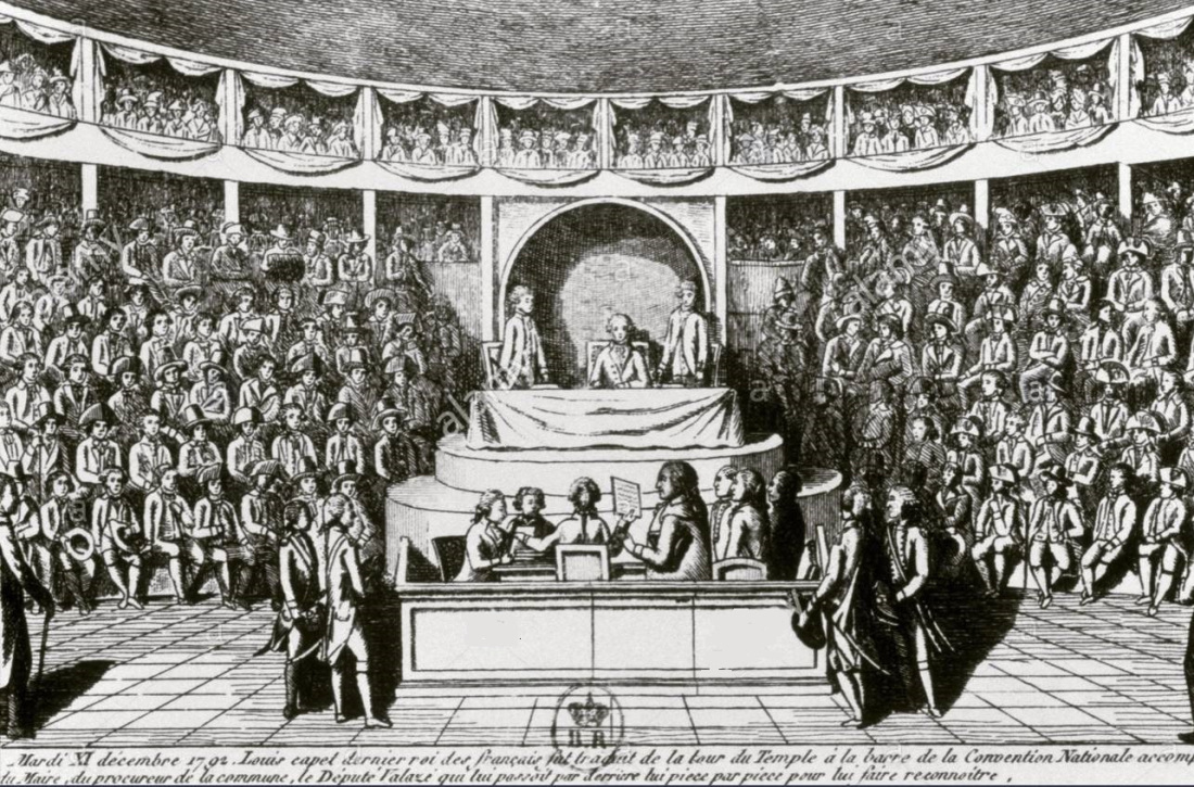 Luis XVI perante o poder soberano da Convenção Nacional Francesa, em dezembro de 1792. | Arquivo Prisma/Alamy Stock Foto