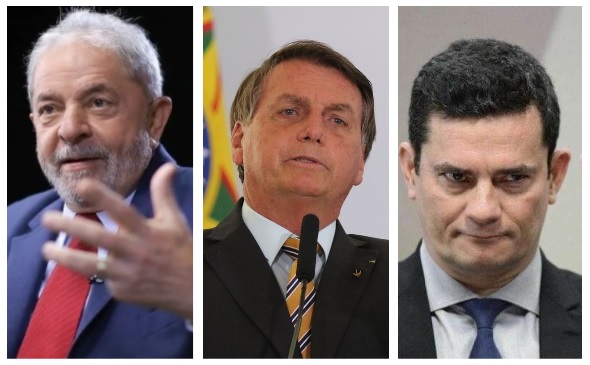 Lula, Bolsonaro e Sergio Moro