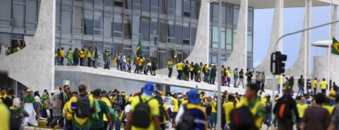 Manifestantes invadem Congresso, STF e Palácio do Planalto. Foto: Marcelo Camargo/Agência Brasil