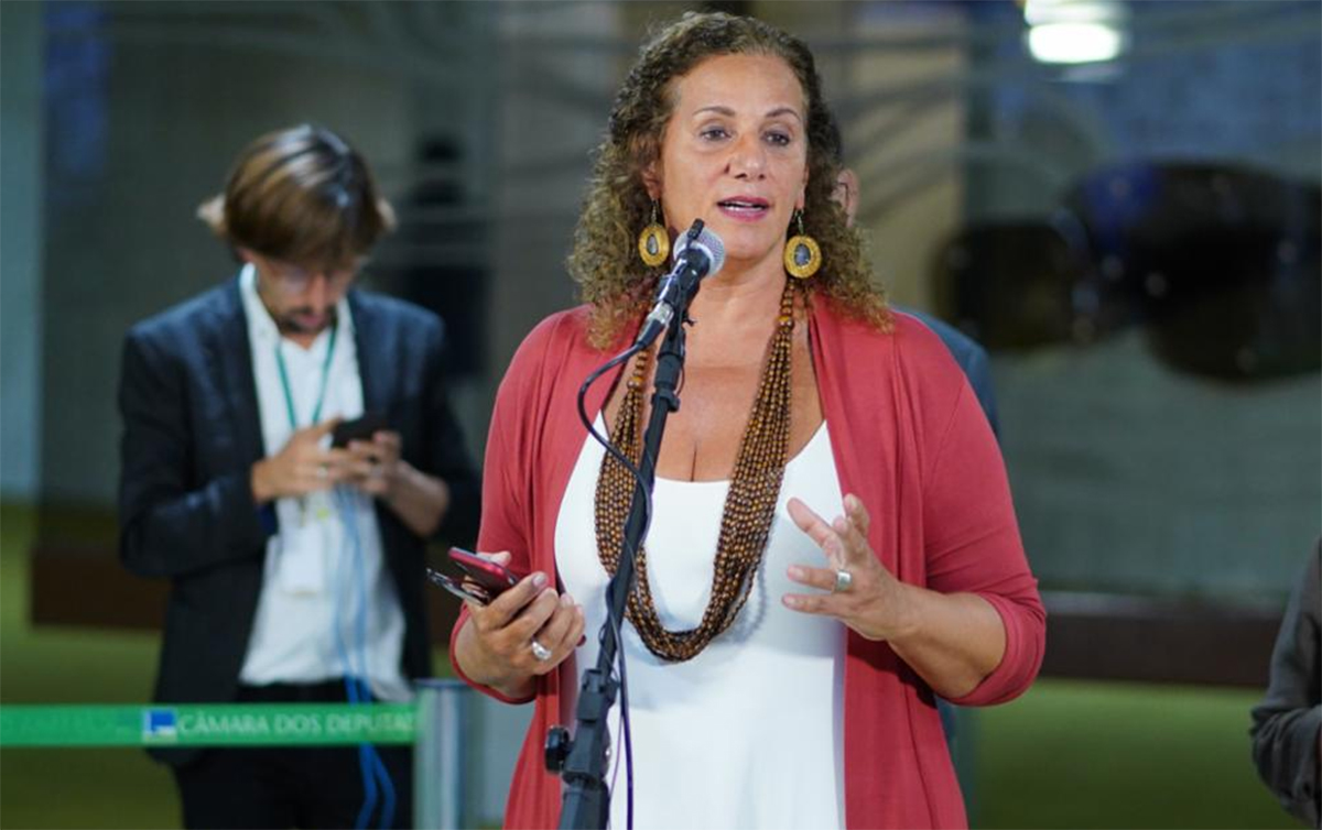 Deputada Jandira Feghali na Câmara dos Deputados