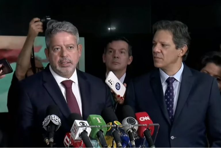 O presidente da Câmara, Arthur Lira (PP-AL), e o ministro da Fazenda, Fernando Haddad - Foto: Reprodução Youtube TV Câmara