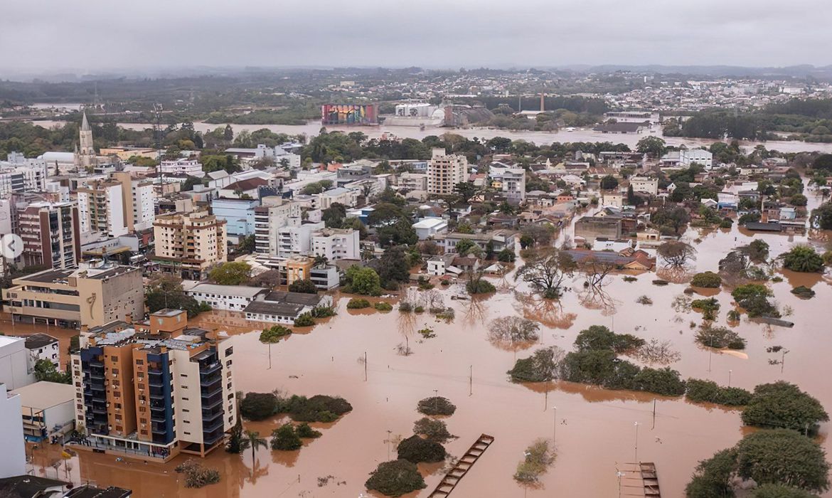 05/09/2023, Enchente do Rio Taquari na cidade de Lajeado (RS). | Foto: marcelocaumors/Instagram