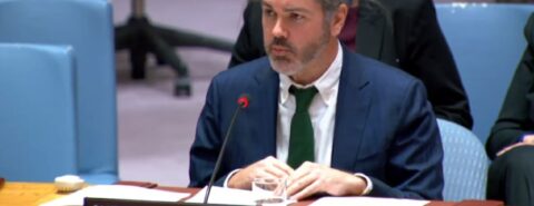 Christopher Lockyear, do Médicos Sem Fronteiras, em reunião com o Conselho de Segurança da ON. Foto: Captura de tela