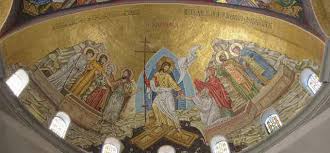 Um mosaico da Ressurreição na Basílica de São Paulo em Harissa. Reprodução: The Conversation