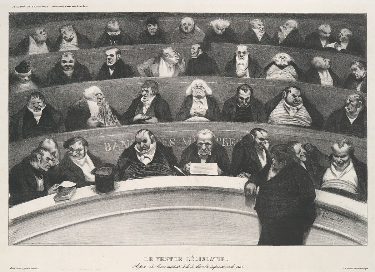Honoré Daumier. O ventre legislativo. 1834