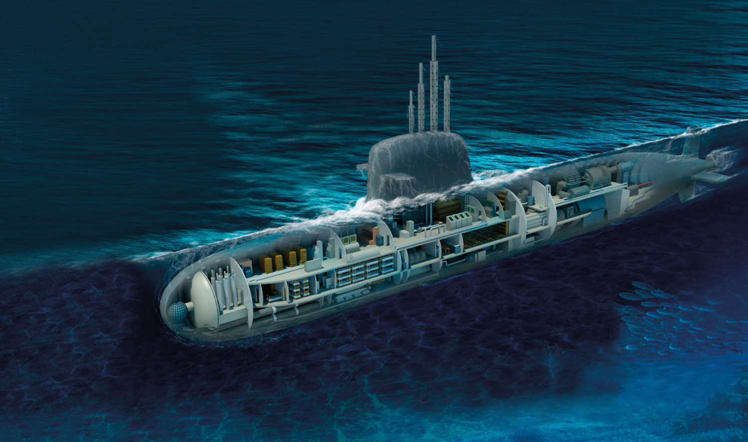 Imagem ilustrativa do submarino nuclear em construção no Brasil. Foto: 
Marinha do Brasil via Defesa Aérea & Naval