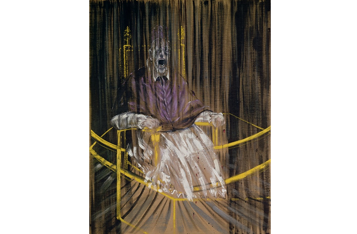 Francis Bacon, Estudo baseado no Retrato do Papa Inocêncio X de Velázquez, 1953.