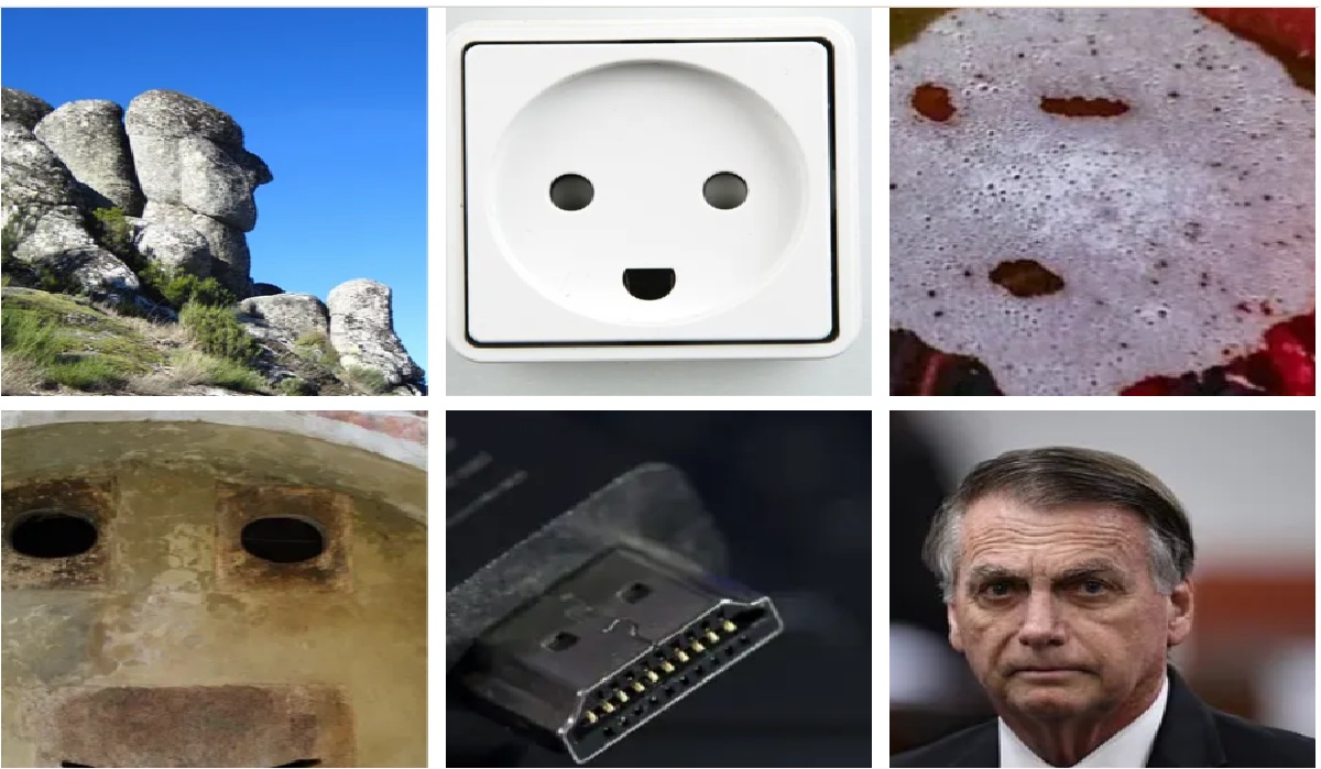 Pareidolia: a tendência de ver rostos humanos em formas que são só remotamente parecidas.