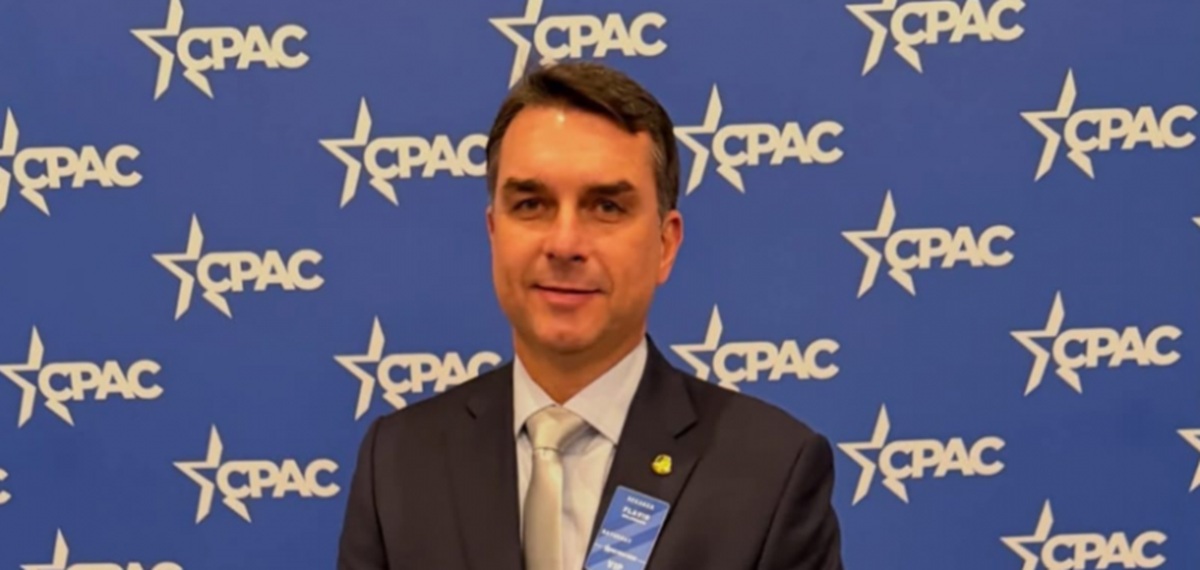 Flavio Bolsonaro na CPAC - Reprodução