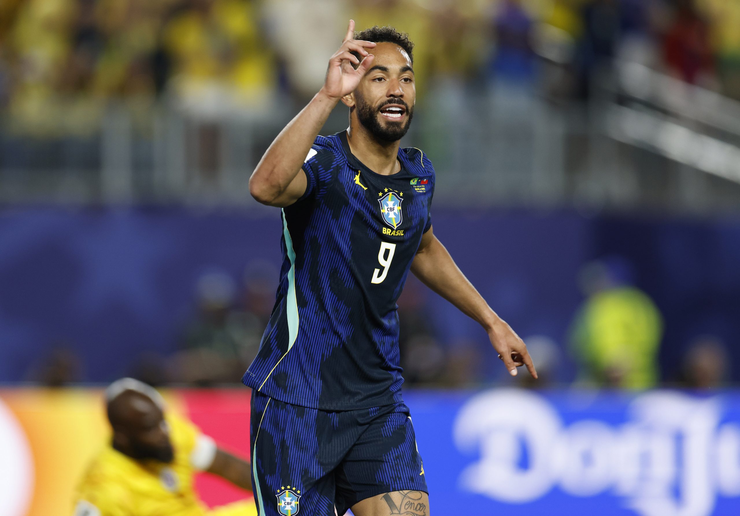 Matheus Cunha, autor de dois gols na vitória brasileira por 3 a 0 contra o Haiti. Foto: Rafael Ribeiro/CBF