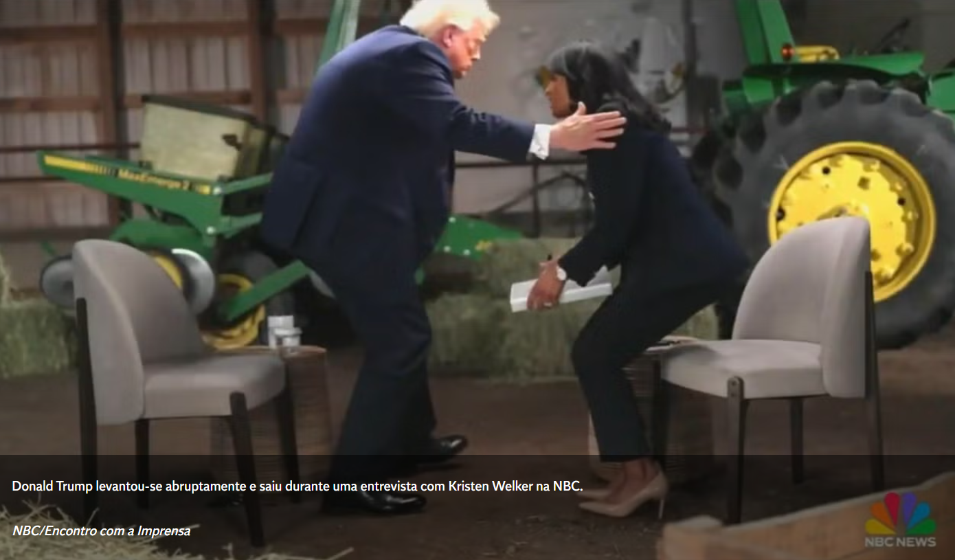 Trump abandona entrevista furioso após ser questionado sobre “fundo secreto” e fraude eleitoral