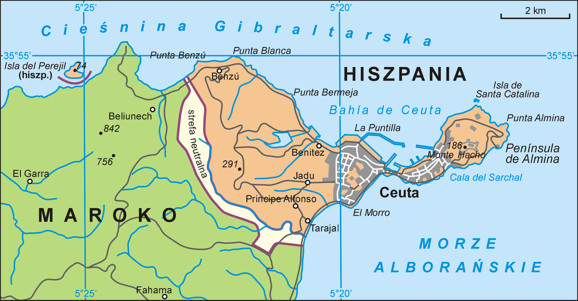 Mapa de Ceuta e Perejil. | Aotearoa | licença Creative Commons