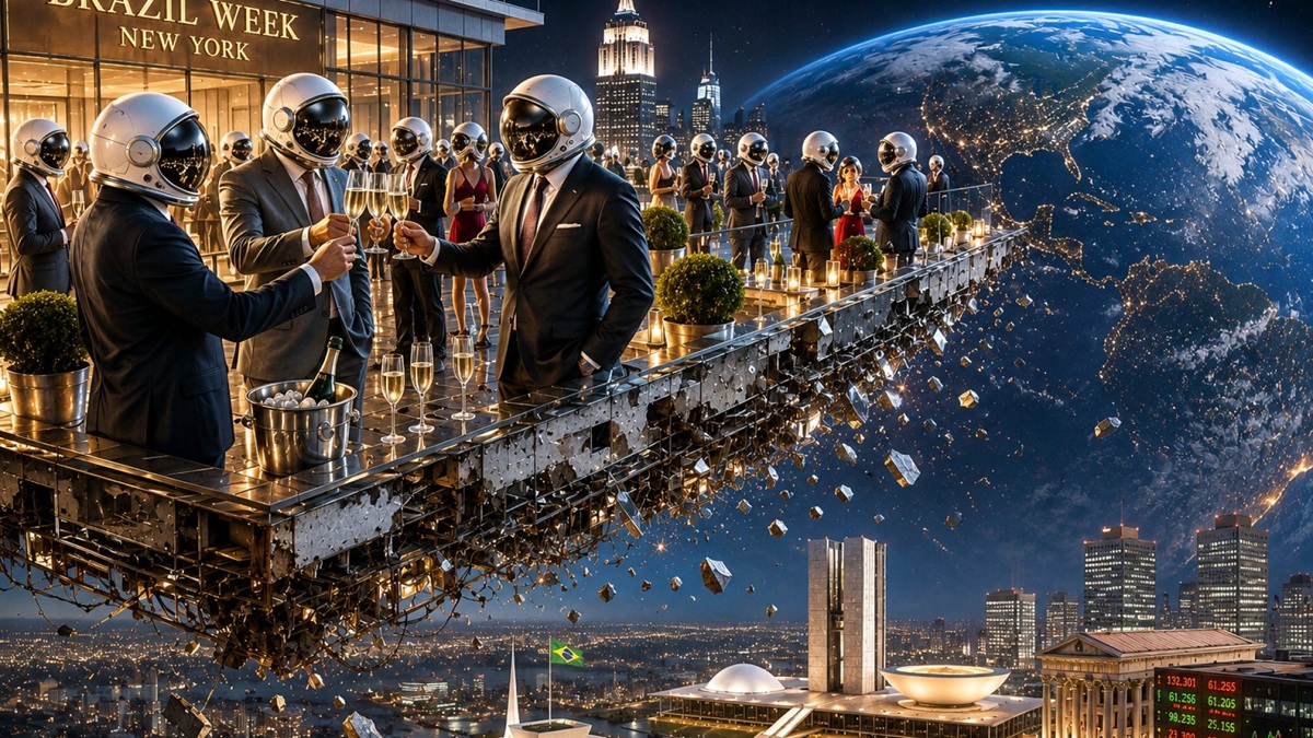 Ilustração da capa: Festa dos astronautas – Imagem gerada por IA.