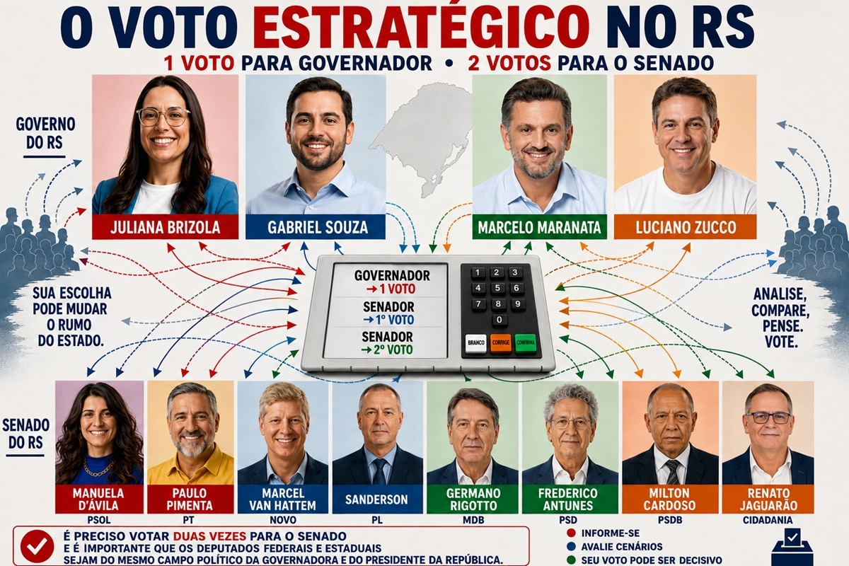 Ilustração: Juliana Brizola | Gabriel Souza | Marcelo Maranata | Luciano Zucco Manuela d’Ávila | Paulo Pimenta | Marcel van Hattem | Sanderson | Germano Rigotto | Frederico Antunes | Milton Cardoso | Renato Jaguarão – Composição a partir das fotos oficiais do registro das candidaturas no TSE – Crédito: RED/IA.