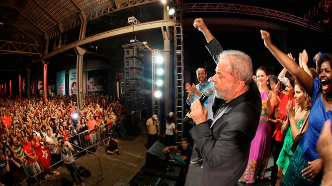 Lula durante comemoração dos 36 anos do PT